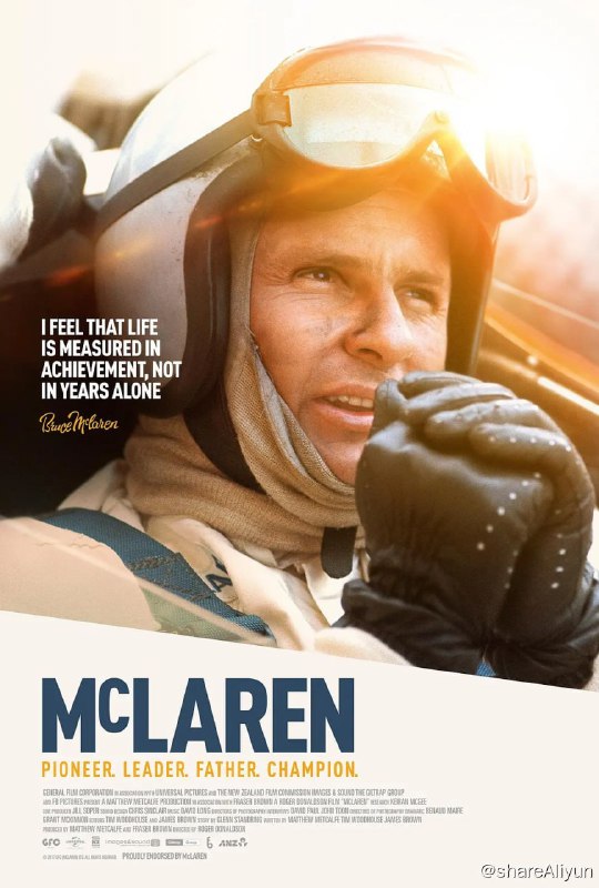 名称：迈凯伦 McLaren (2017) 1080P描述：本片讲述了闻名全球的迈凯伦汽车集团创始人布鲁斯·迈凯伦的故事，这个新西兰人成就了迈凯伦车队，向世界证明了一个出生卑微的人也可以成为赛车精英人物并取得胜利！链接：