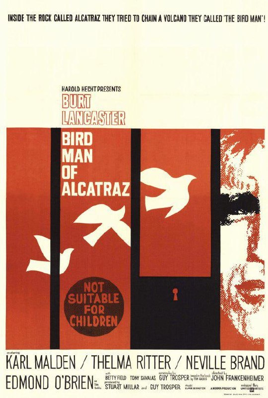 名称：阿尔卡特兹的养鸟人 Birdman of Alcatraz (1962)描述：监狱电影中的代表作，改编自真人真事