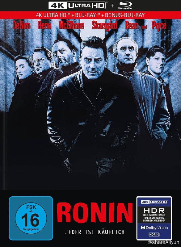 名称：浪人 4K原盘REMUX 杜比视界 国英双音 内封字幕描述：一支由特种部队的退伍军人组成的神秘小组正在郊外的一间仓库接受雇主任务，他们个个身怀绝技，山姆（罗伯特·德尼罗 Robert De Niro 饰）是前中情局官员、文森特（让·雷诺 Jean Reno 饰）为前欧洲情报局官员、格雷戈（斯特兰·斯卡斯加德 Stellan Skarsgård 饰）则是德国电子专家，同时还有英国武器专家史宾斯（肖恩·宾 Sean Bean 饰）和司机拉里