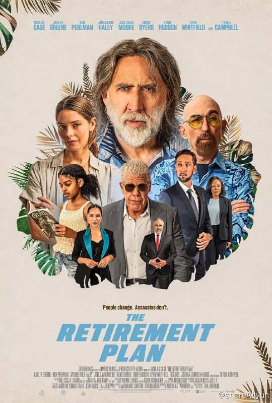 名称：退休计划 The Retirement Plan (2023)描述：该片讲述阿什利(格林尼饰)和她的小女儿萨拉(坎贝尔饰)遭到一个犯罪集团的生命威胁，阿什利去求助了唯一能帮助她的人——与她疏远的父亲马特(凯奇饰)