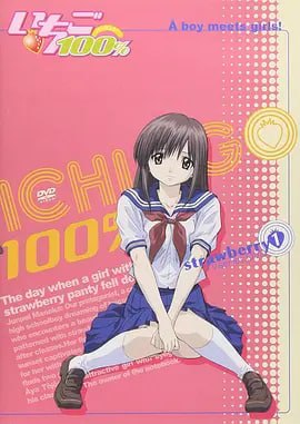 名称：草莓百分百 いちご100% (2005)描述：一次偶然中，真中淳平（铃村健一 配音）在学校的天台上发现了一位身穿草莓内裤的陌生少女，凭借着草莓内裤这一重要信息，被少女美貌迷住的淳平决心在茫茫人海之中将少女找到