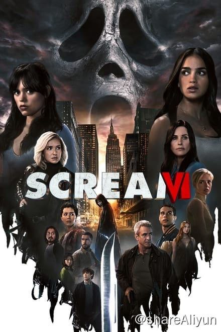 名称：惊声尖叫6 Scream VI (2023)✨【2160p.HDR】【原轨.高码率】12.9G描述：4k HDR流媒体版  附：1080p鬼脸杀手仍在继续他的杀戮，这一次将跟随上部的幸存者Sam等人离开伍兹伯勒，与女记者Gale及《尖叫4》的幸存者Kirby一起开启全新的血腥篇章