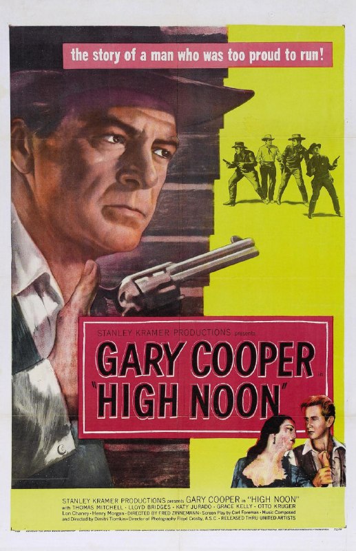 名称：正午 High Noon (1952)描述：这部1952年的经典西部片中，刚刚完婚的警官威尔·凯恩本欲卸任小镇警长之职，与新娘开始新生活，却得知宿敌——枪手弗兰克·米勒将于正午时分抵达小镇，前来清算旧账