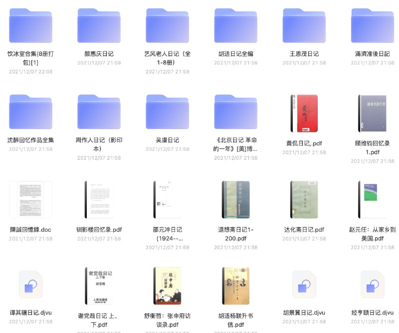 名称：《晚清民国日记书信回忆录》图书下载描述：无链接：