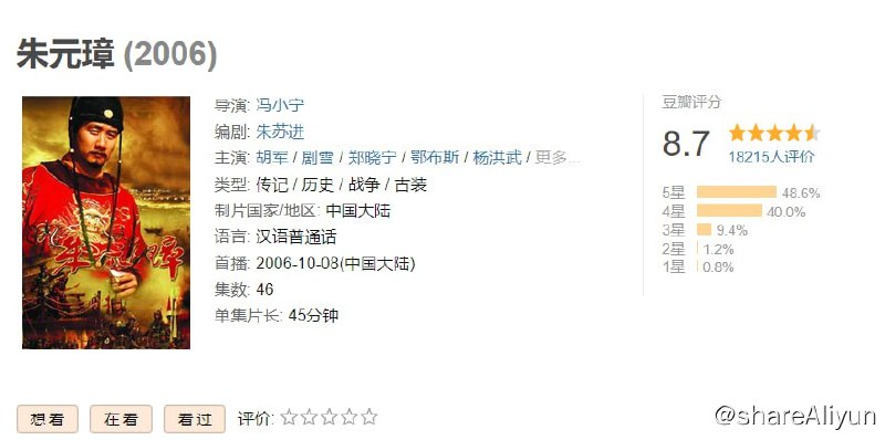 名称：朱元璋 1080P描述：元朝末年，天下大乱