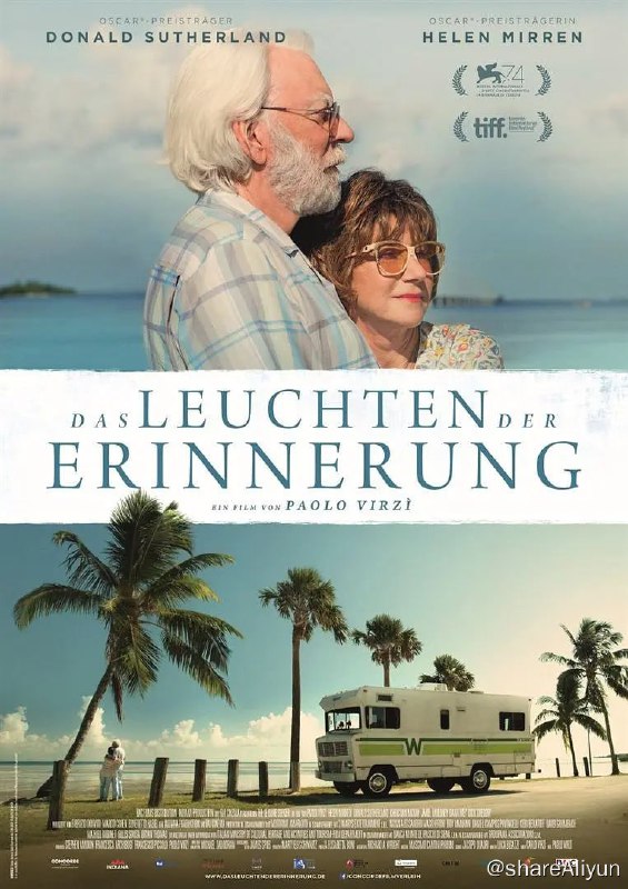 名称：爱在记忆消逝前 The Leisure Seeker (2017)描述：该片改编自Michael Zadoorian的同名小说，讲述了一对患重病的老夫妻开着老旧的房车从马塞诸塞州出发前往海明威的故居，在旅途中回顾人生的故事