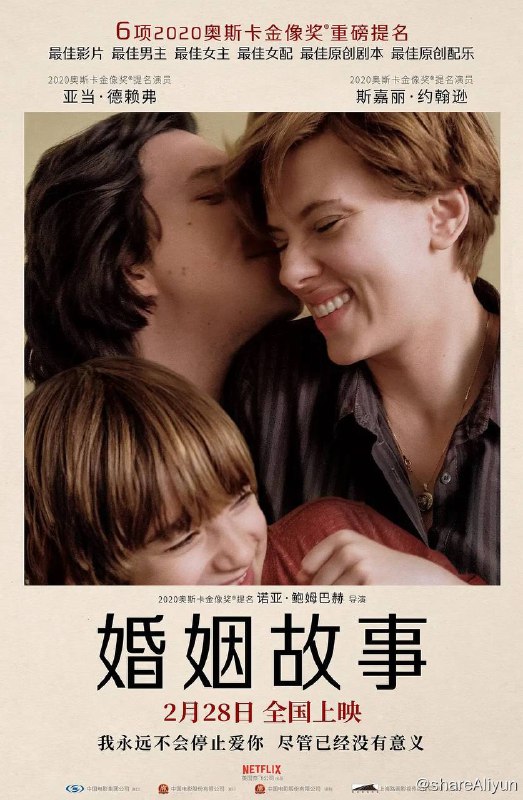 名称：婚姻故事 寡姐 蓝光原盘REMUX 内封字幕描述：讲述了结婚多年并育有一子的戏剧导演查理和女演员妮可因工作分居而不得不走向离婚，在这场为了争夺抚养权的离婚拉锯战中，关于爱情、婚姻和家庭真实感人的细枝末节牵动人心