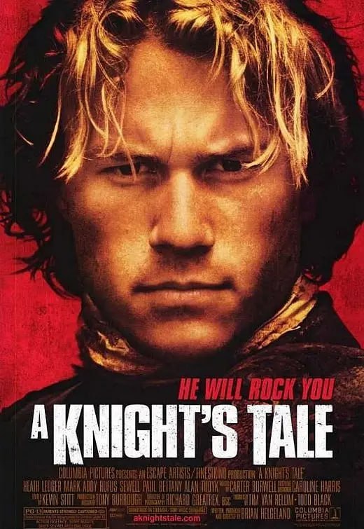 名称：圣战骑士 A Knight's Tale (2001)描述：小伙子威廉(希思•莱吉尔Heath Ledger 饰)虽然出身于法国的平民家庭，但从小就梦想当一名骑士，从儿时起就苦练剑术和马术