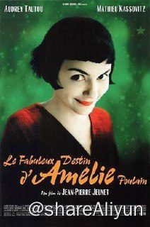 名称：No.106 天使爱美丽 2001描述：艾米莉（奥黛丽·塔图 Audrey Tautou 饰）有着别人看来不幸的童年——父亲给她做健康检查时，发现她心跳过快，便断定她患上心脏病，从此艾米莉与学校绝缘
