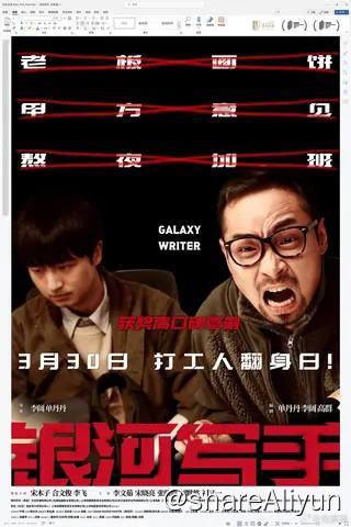 名称：银河写手 (2023) 4K 60FPS 高帧高码率 【喜剧】【和谐补】描述：一个不听任何修改意见的编剧（宋木子 饰），一个什么修改意见都听的编剧（合文俊 饰），一个自大，一个胆大，组成银河系最强（ruo）乙方，向顶级甲方公司发起才华挑战