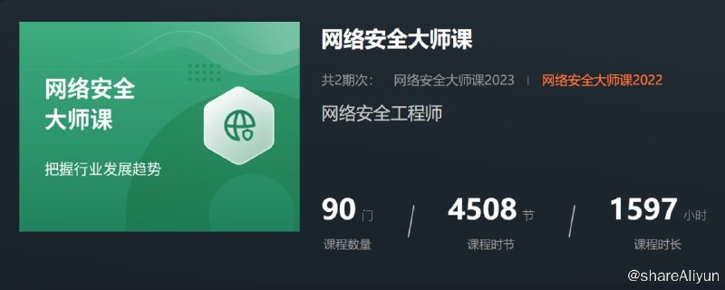 名称：【八方网域】网络安全大师课 - 2022 - 带源码课件描述：想要从事网络安全行业，必然要先对行业建立一个整体的认知，了解网络安全对于国家和社会的作用，避免出现“一叶障目，不见森林”的情况