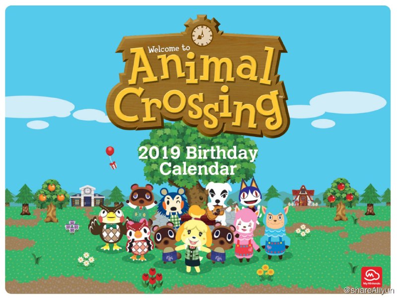 名称：【动森】可打印 动物森友会 生日日历 2019年至2024年描述：给大家分享一套2019年到2024年的动森生日日历，全都是高清PDF格式，可以自行打印链接：