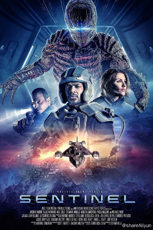 名称：哨兵 Sentinel (2023)描述：几年前，一场外星人入侵几乎消灭了月球秘密基地的难民人类，三位英雄决定加入时间旅行，不顾一切地试图拯救幸存者，但他们不知道哨兵在等着他们