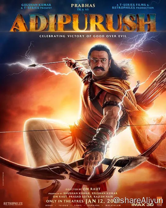 名称：阿迪普鲁什 Adipurush (2023) 印度 动作描述：在印度教中，主罗摩也被称为阿迪普鲁沙
