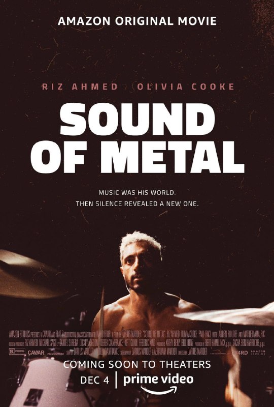 名称：金属之声 Sound of Metal (2019)描述：在本片这个关于声音、愤怒与自我发现的故事中，里兹·阿迈德以全情投入的表演，诠释了情绪不稳定的鼓手鲁本