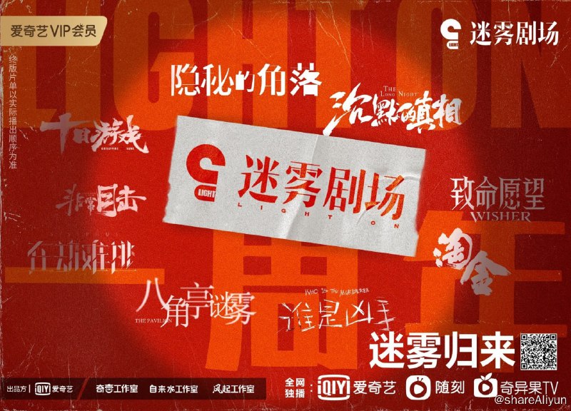 名称：爱奇艺 迷雾剧场 系列描述：迷雾剧场是由爱奇艺2020年第二季度推出的悬疑类型剧场，包含多部悬疑类题材短剧集内容，以对标美剧的精品化内容和全新的剧场运营模式提升用户观剧体验，这也是爱奇艺继2018年推出“奇悬疑剧场”后对悬疑类型剧场的全新升级