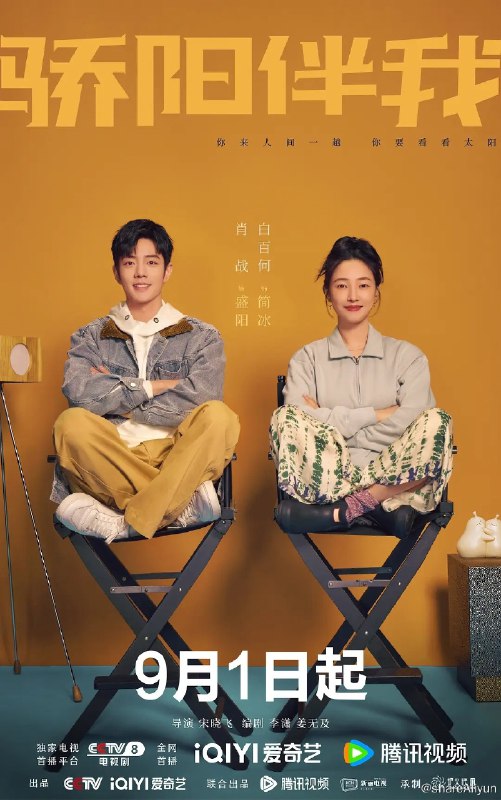 名称：骄阳伴我 (2023) 4K 36集 完结描述：努力打拼的新人设计师盛阳（肖战 饰）和业内知名的广告导演简冰（白百何 饰）偶遇结缘，从此展开了一段彼此照耀、相互治愈的“充电式爱情”故事