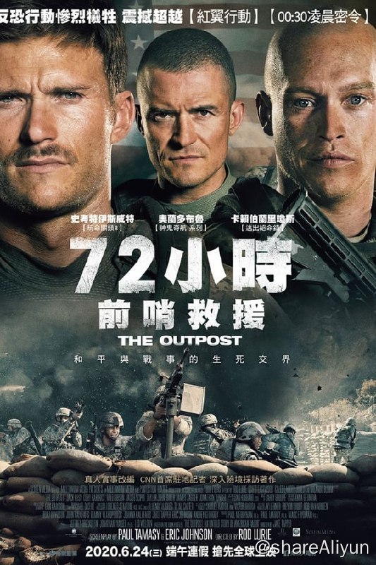 名称：前哨(2019)4K REMUX描述：斯科特·伊斯特伍德、卡赖伯·兰德里·琼斯、奥兰多·布鲁姆将主演Millennium Media打造的阿富汗战争题材影片[前哨](The Outpost，暂译)