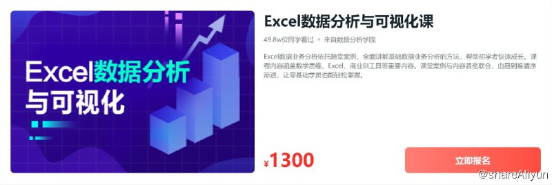 名称：【大鹏教育】Excel数据分析与可视化课描述：Excel数据业务分析依托随堂案例，全面讲解基础数据业务分析的方法，帮助初学者快速成长