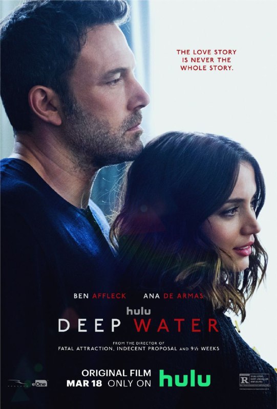名称：深水(2022) 4K HDR描述：维克·范艾伦（本·阿弗莱克饰）和梅琳达·范艾伦（安娜·德·阿玛斯饰）是一对夫妻，但他们的夫妻感情并不好，他们在一起，似乎是为了他们的女儿，于是维克为了维持住婚姻，双方达成协议，妻子在外面任找多少情人都可以，只要她不抛弃家人