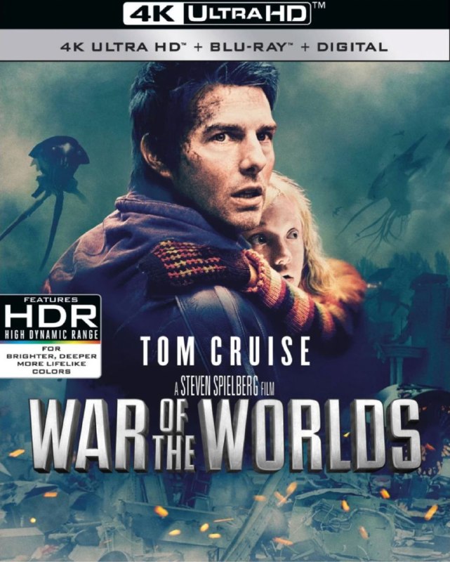 名称：世界大战(2005) 4K HDR描述：雷•费瑞尔（汤姆•克鲁斯 Tom Cruise 饰）和妻子离婚了，一儿一女都跟母亲生活——因为他的的贪玩懒散，疏忽责任，这个家庭才如此支离破碎