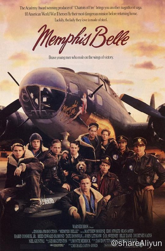 名称：孟菲斯美女号 Memphis Belle (1990)描述：影片描写了二次大战中的1943年，10名飞行员驾驶B—17轰炸机飞越德军上空轰炸既定目标的壮烈场面