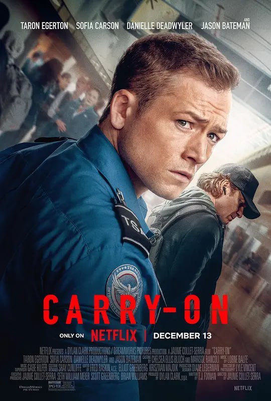 名称：随身危机 Carry-On (2024)描述：在神秘旅客的勒索之下，年轻的运输安全管理局员工让一个危险的包裹登上了平安夜的航班，他必须与这个神秘人斗智斗勇