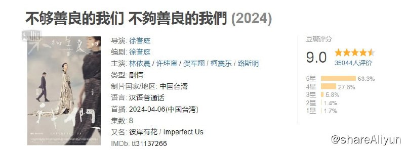 名称：不够善良的我们（2024） 1-6集 内嵌繁中 纯净版 1080P描述：故事从一次意外的撞衫事件展开，同月同日生的两人不只爱上了同一个男人，还经常买了同一款服饰