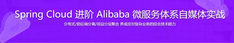 名称：Spring Cloud 进阶 Alibaba 微服务体系自媒体实战描述：以前后端分离模式，严守企业级架构和规范，开发门户平台＋媒体中心+运营中心三大业务平台