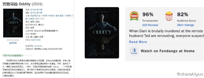 名称：咒物寻凶（2024）4K 人工中字描述：最新高分热门恐怖电影《咒物寻凶》，IMDb评分7.4，烂番茄新鲜度96%，爆米花指数82%，口碑不错！链接：