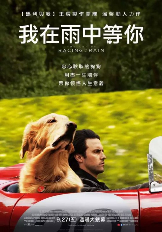名称：我在雨中等你 1080P                    REMUX (蓝光 原盘)描述：The Art of Racing in the Rain影片年代：2019影片产地：美国对白语音：英语影片字幕：中字外挂字幕电影简介：影片改编自Garth Stein所著同名畅销小说，聚焦一只名叫恩佐的狗狗，和他的主人——职业赛车手Denny Swift，恩佐跟着Denny学会了很多生活哲学