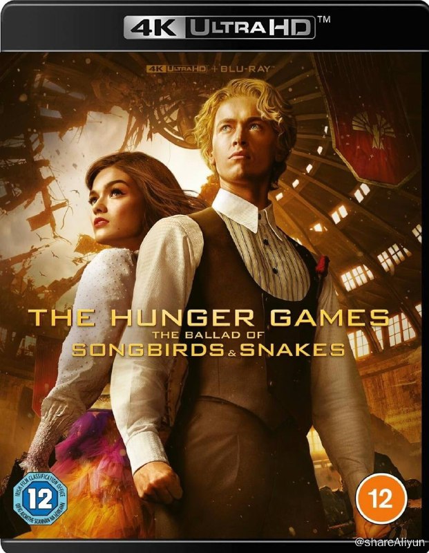 名称：饥饿游戏：鸣鸟与蛇之歌（2023）【4K UHD 蓝光原盘】【内封简英繁】描述：18岁的科里奥兰纳斯·斯诺（汤姆·布莱斯 饰）被选为第十届饥饿游戏的导师，与来自第十二区的贫困女孩露西·格蕾·贝尔德（瑞秋·齐格勒 饰）成为了“生死相依”的命运共同体