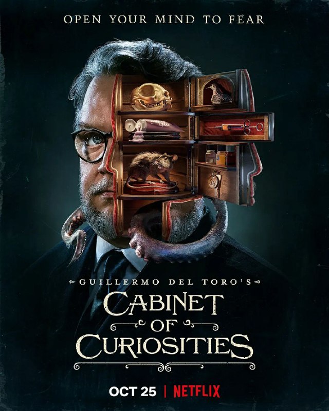 名称：吉尔莫·德尔·托罗的奇思妙想Guillermo del Toro's Cabinet of Curiosities（2022）描述：在《吉尔莫·德尔·托罗之珍奇柜》中，备受赞誉的奥斯卡金像获奖电影制作人、创剧人、监制兼联合剧集主管吉尔莫·德尔·托罗策划了一系列史无前例且具有流派定义的故事，旨在挑战我们传统的恐怖观念