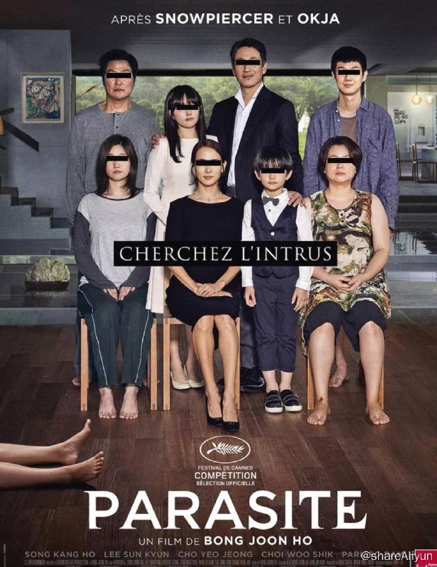 名称：寄生虫描述：由奉俊昊执导，宋康昊、李善均、曹如晶、崔宇植、朴素淡以及张慧珍主演的黑色幽默惊悚剧情片