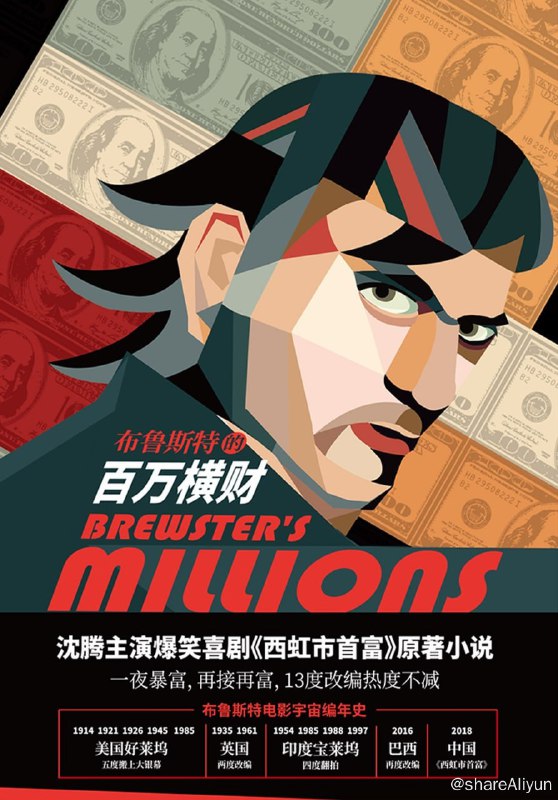 名称：《布鲁斯特的百万横财 》描述：沈腾主演爆笑喜剧《西虹市首富》原著小说链接：