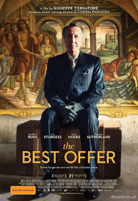 名称：最佳出价 The best Offer (2013)描述：影片是一部将背景设置在奥地利维也纳奢华的艺术品拍卖行业中的爱情故事，同时也是一部“没有谋杀案的惊悚片”